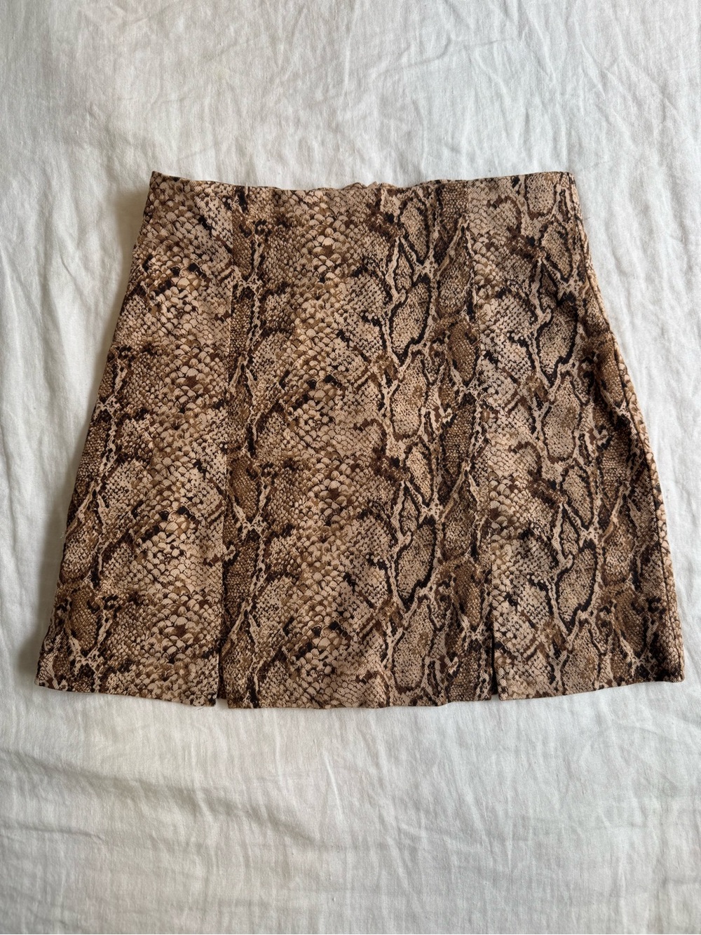Reformation Snake Print Mini Skirt